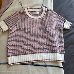 Striped Knit T-shirt sweater cropped